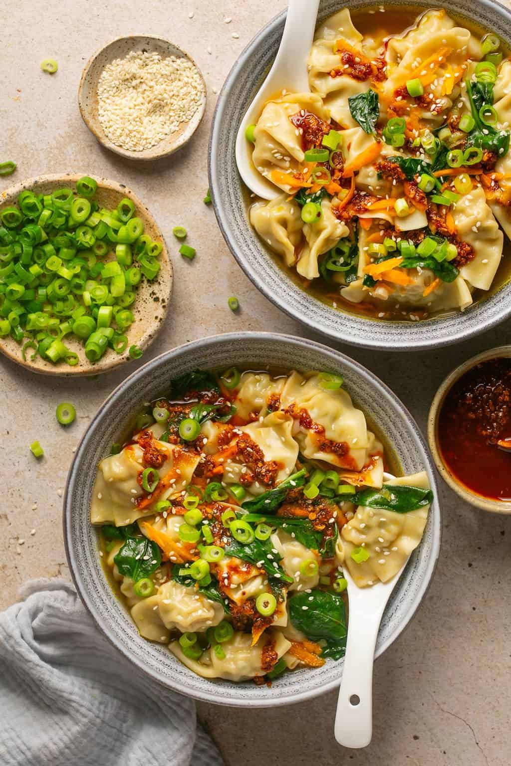 Easy Wonton Soup in bowl