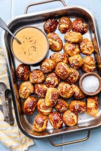 Soft Pretzel Bites Recipe with Beer Cheese