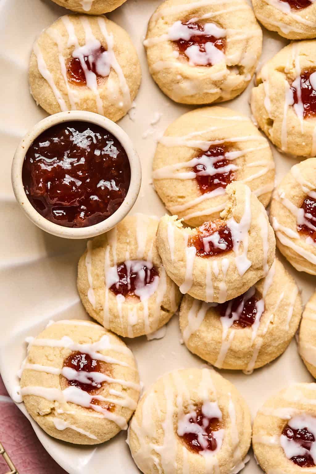 Jelly Thumbprint Cookies on plate
