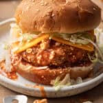 Buffalo Turkey Burgers on plate