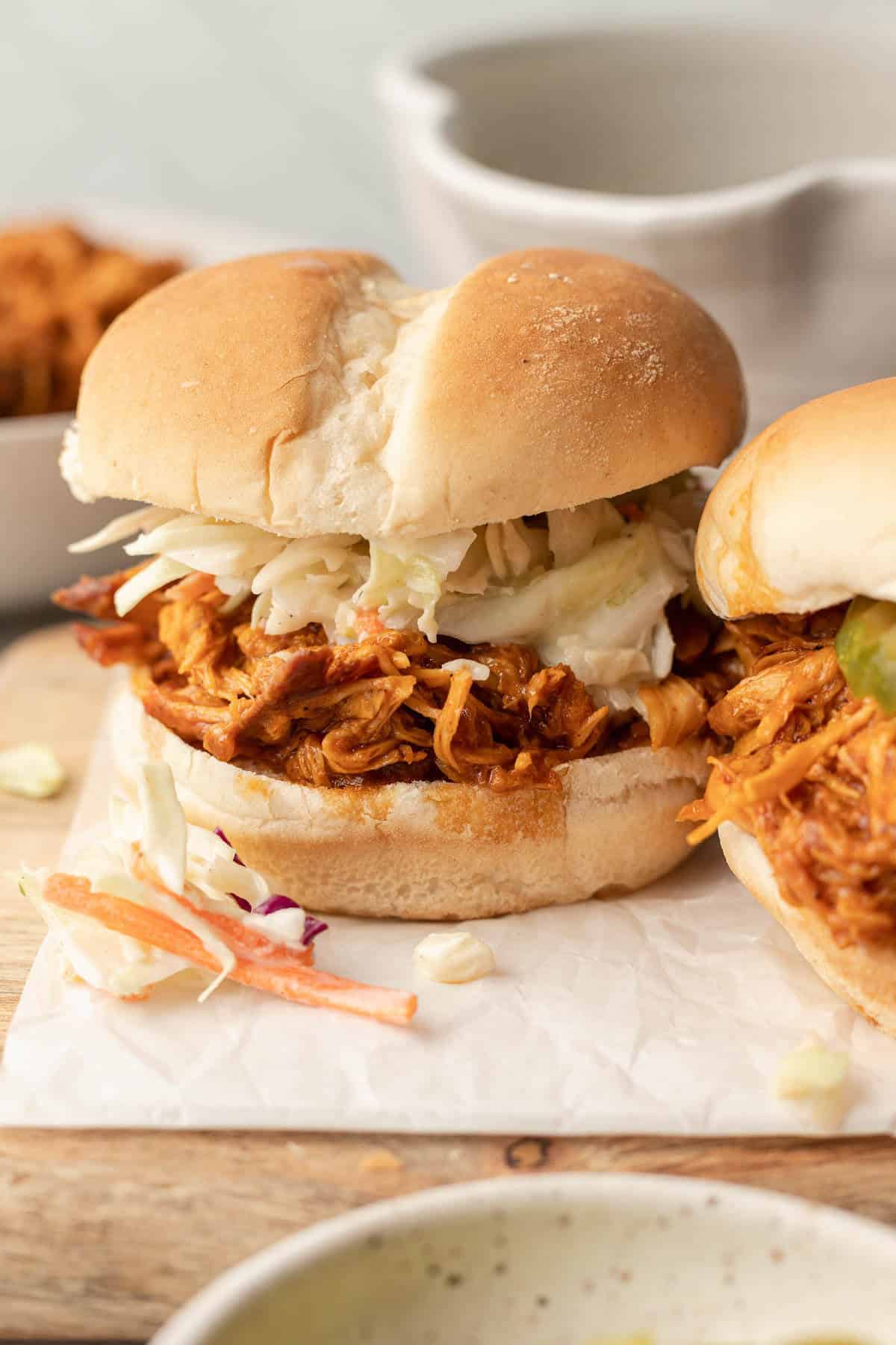 Hot Honey BBQ Slow Cooker Shredded Chicken