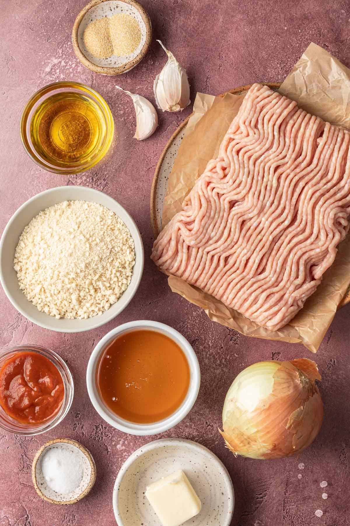 Hot Honey Meatball ingredients in bowl