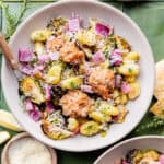 Lemon Parmesan Gnocchi Sausage Skillet on plate