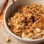 Pumpkin Pie Overnight Oats in bowl.