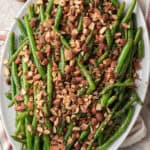 Green Bean Almondine on plate.