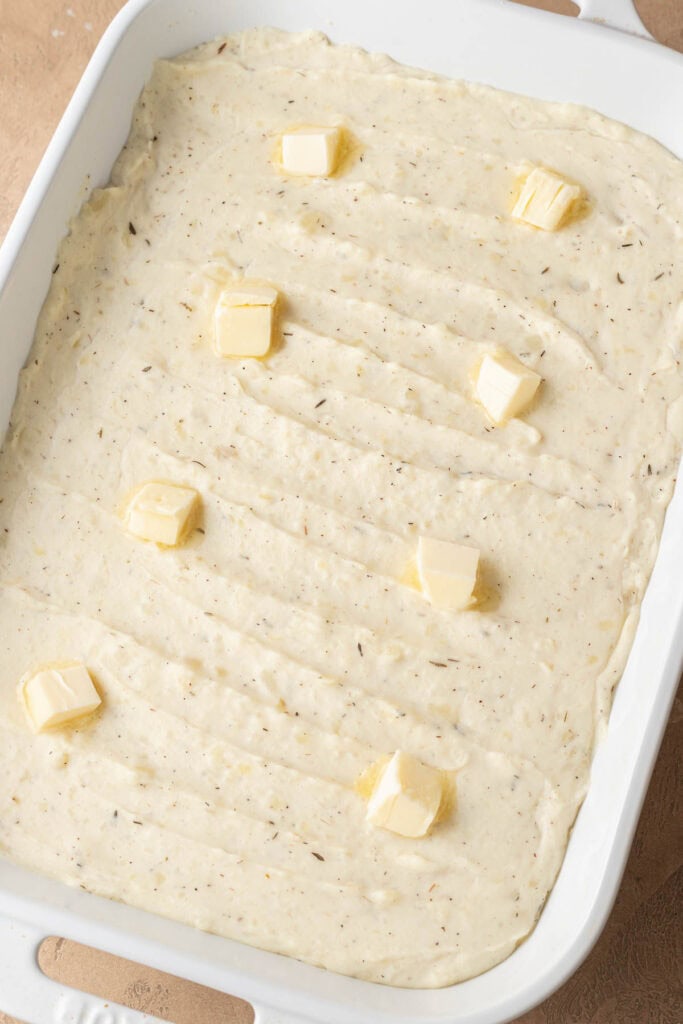 Mashed Potato Casserole in casserole dish