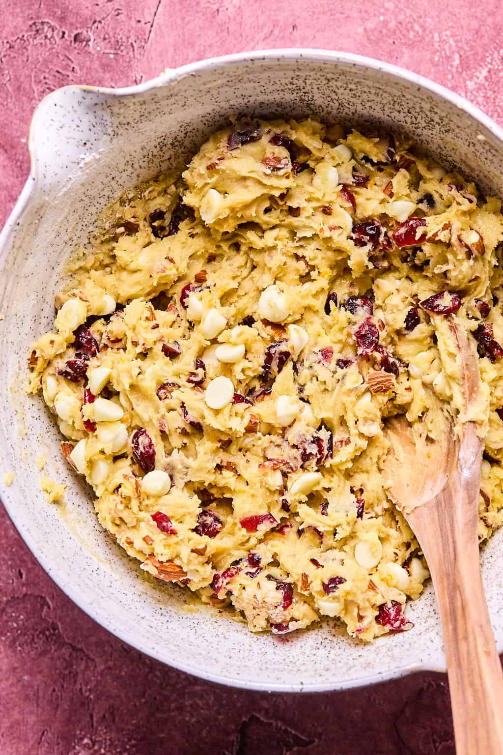 All ingredients mixed together with wooden spoon