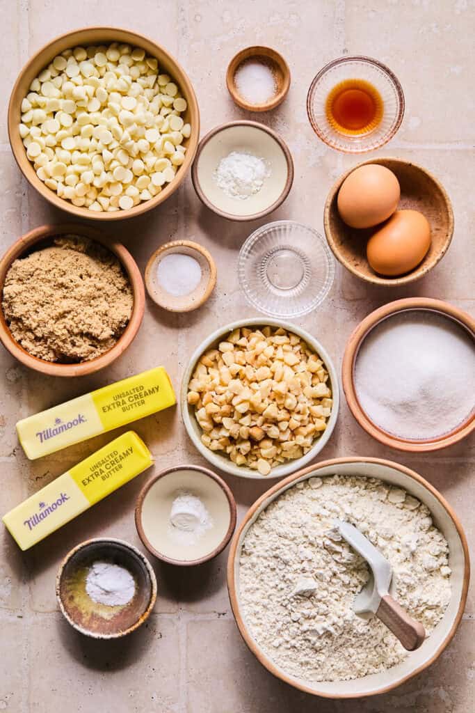 White Chocolate Macadamia Nut Cookies ingredients
