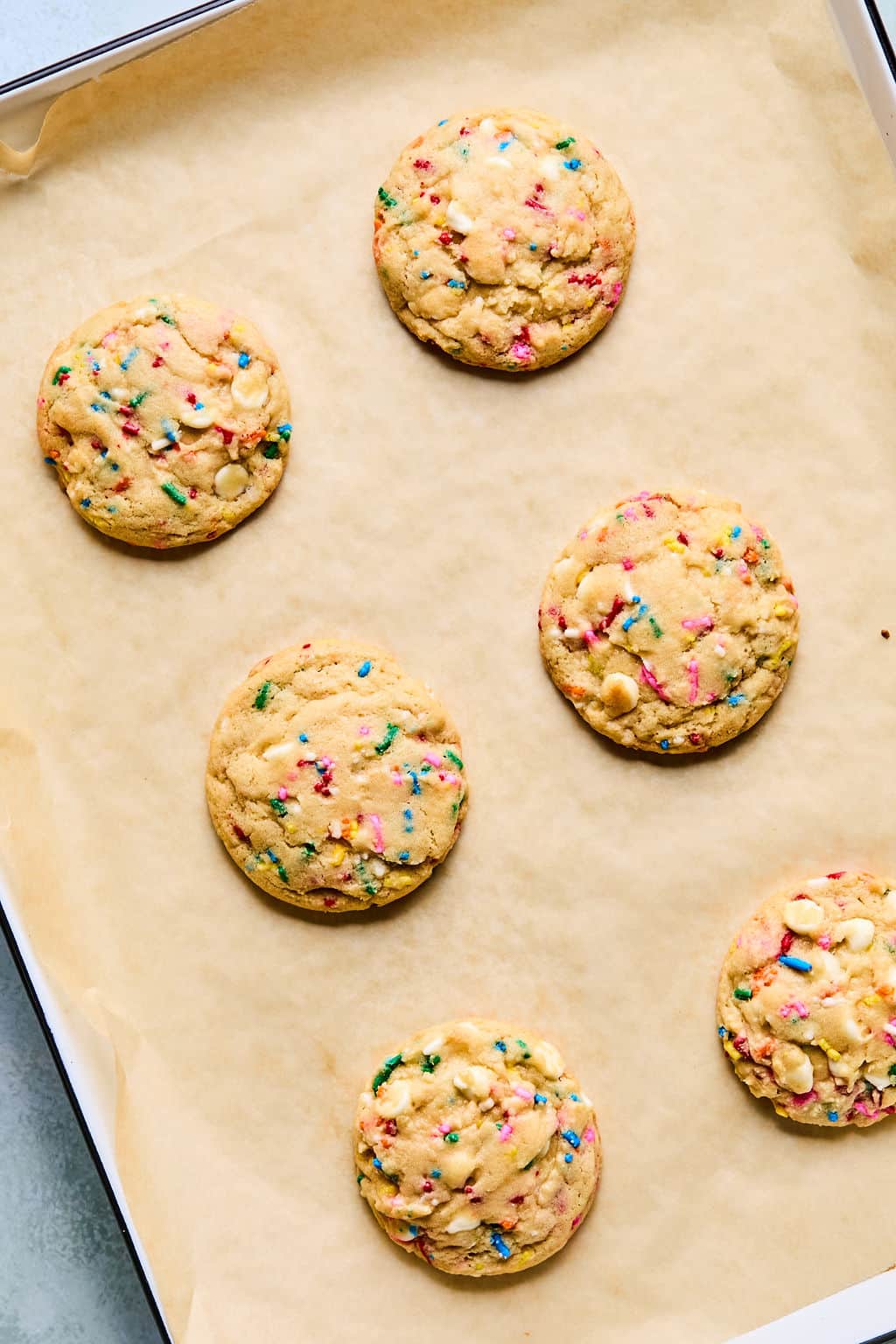 Birthday Cake Cookies on tray