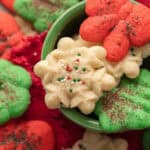 Buttery Spritz Cookies in a green bowl
