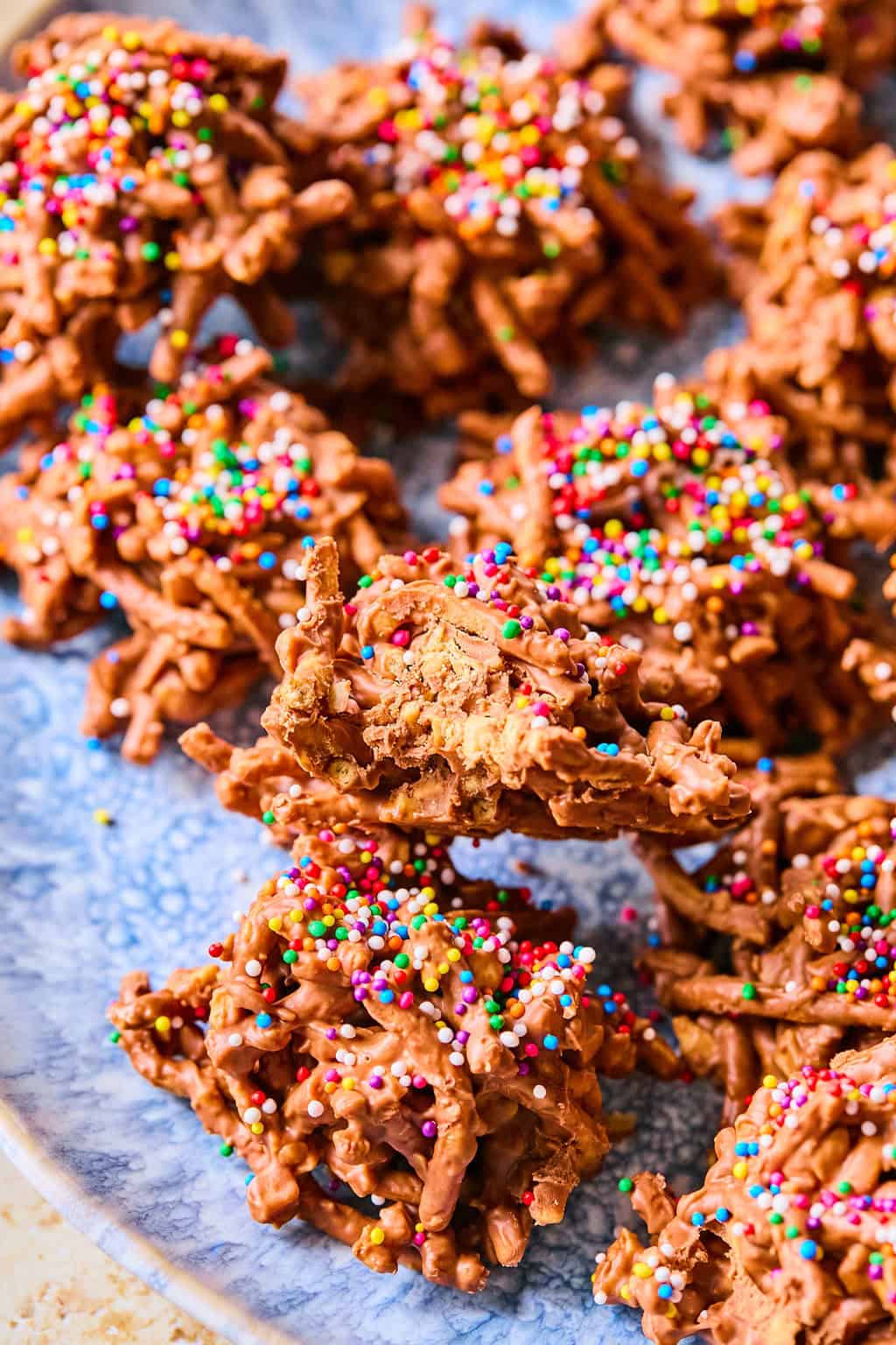 Haystack Cookie with bite taken out