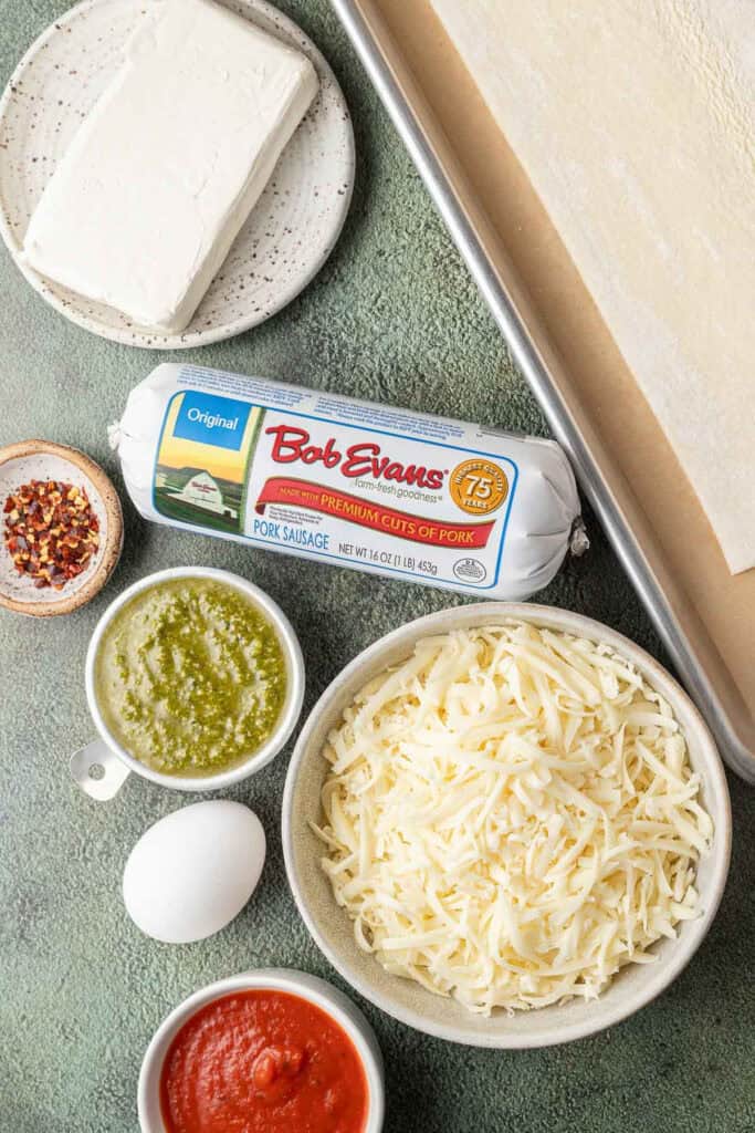 Sausage Pesto Twists ingredients