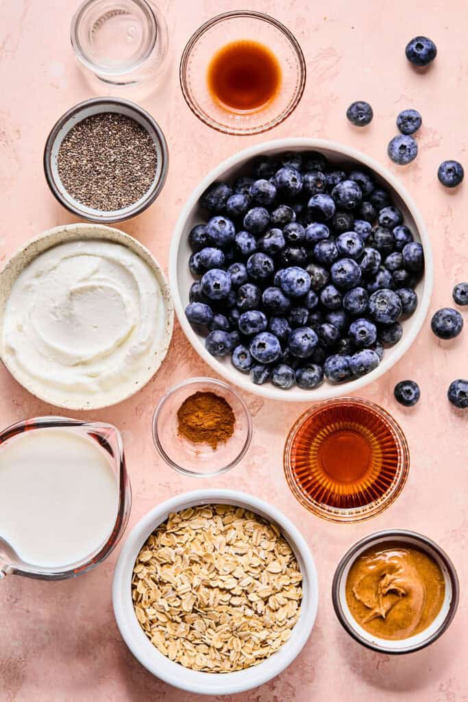 Blueberry Muffin Protein Overnight Oats ingredients