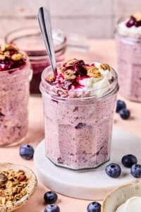Blueberry Muffin Protein Overnight Oats