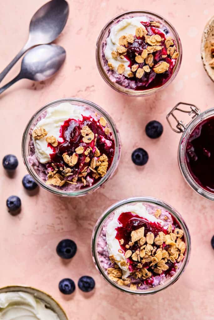 Blueberry Muffin Protein Overnight Oats