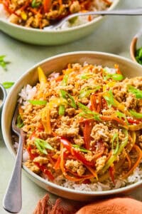 Ground Chicken Stir Fry Bowls