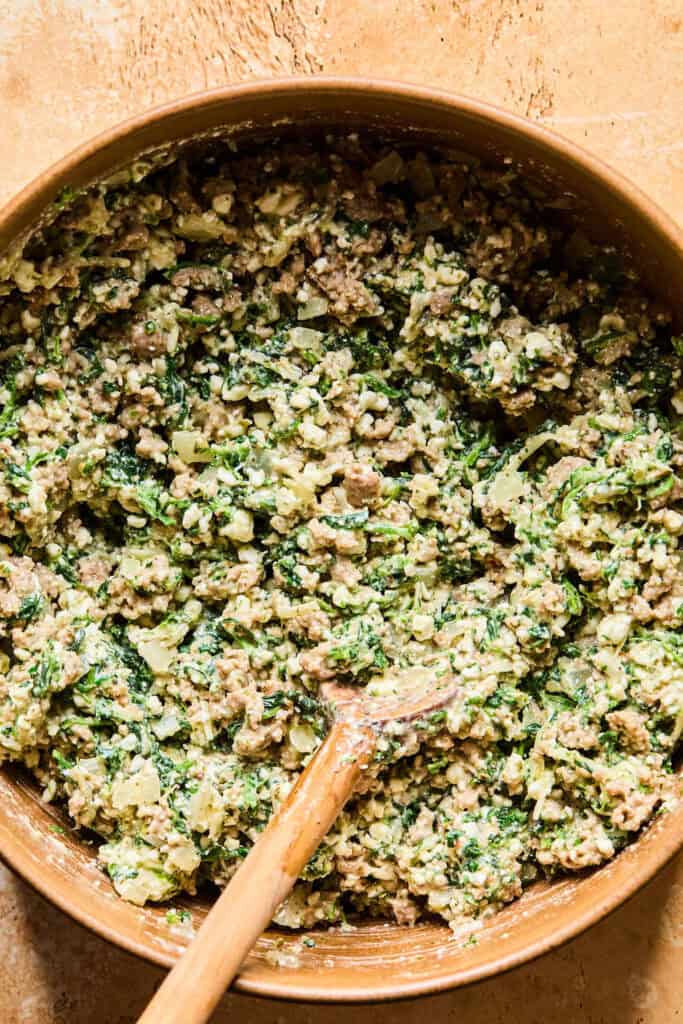 All ingredients mixed in bowl