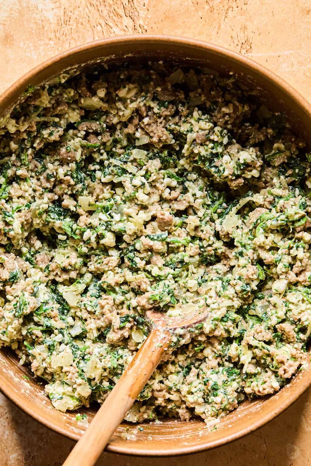 All ingredients mixed in bowl