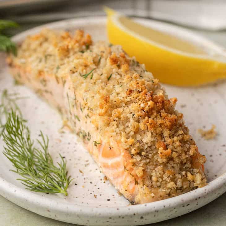 Panko Crusted Dill Baked Salmon