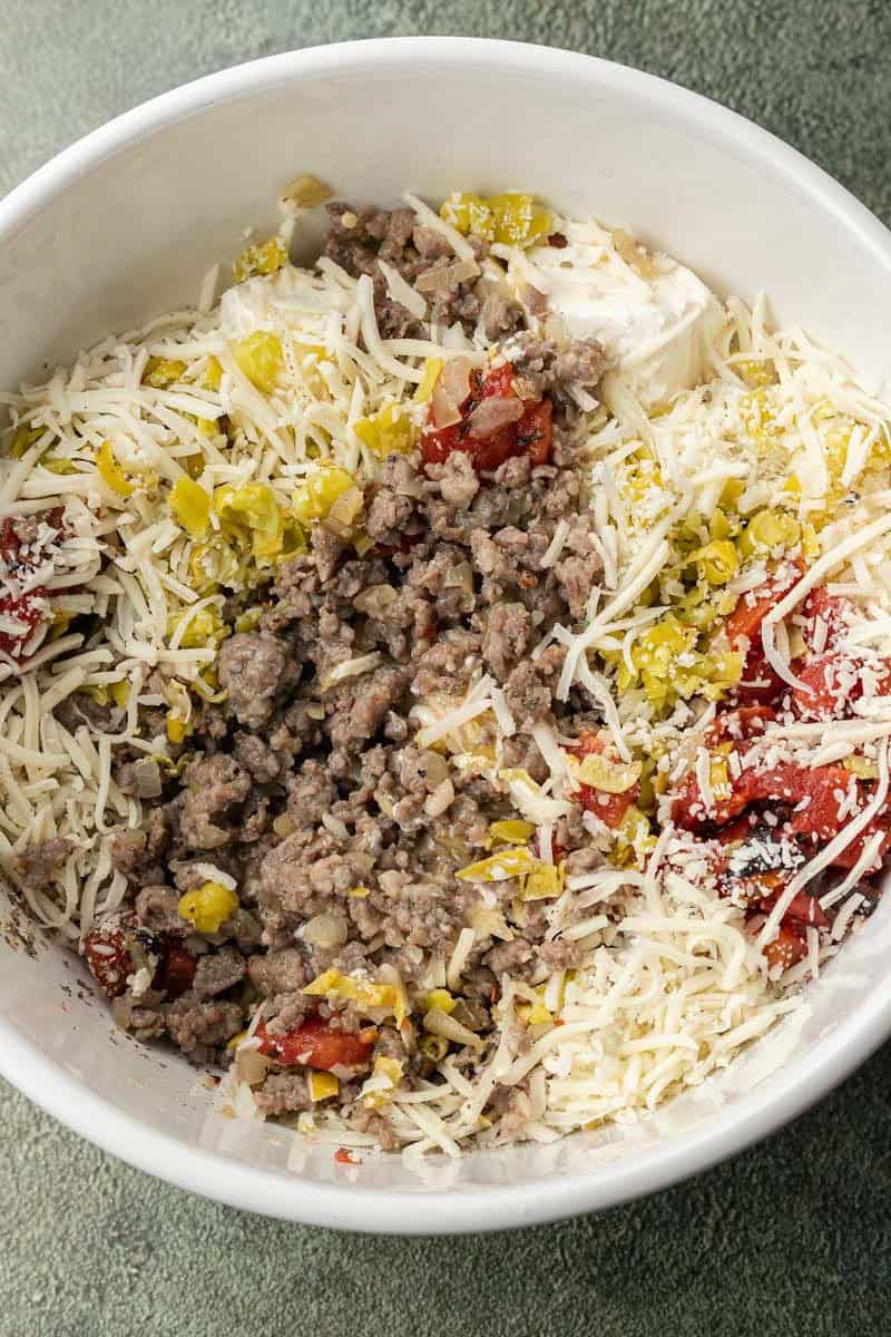 Spicy Italian Sausage Dip ingredients