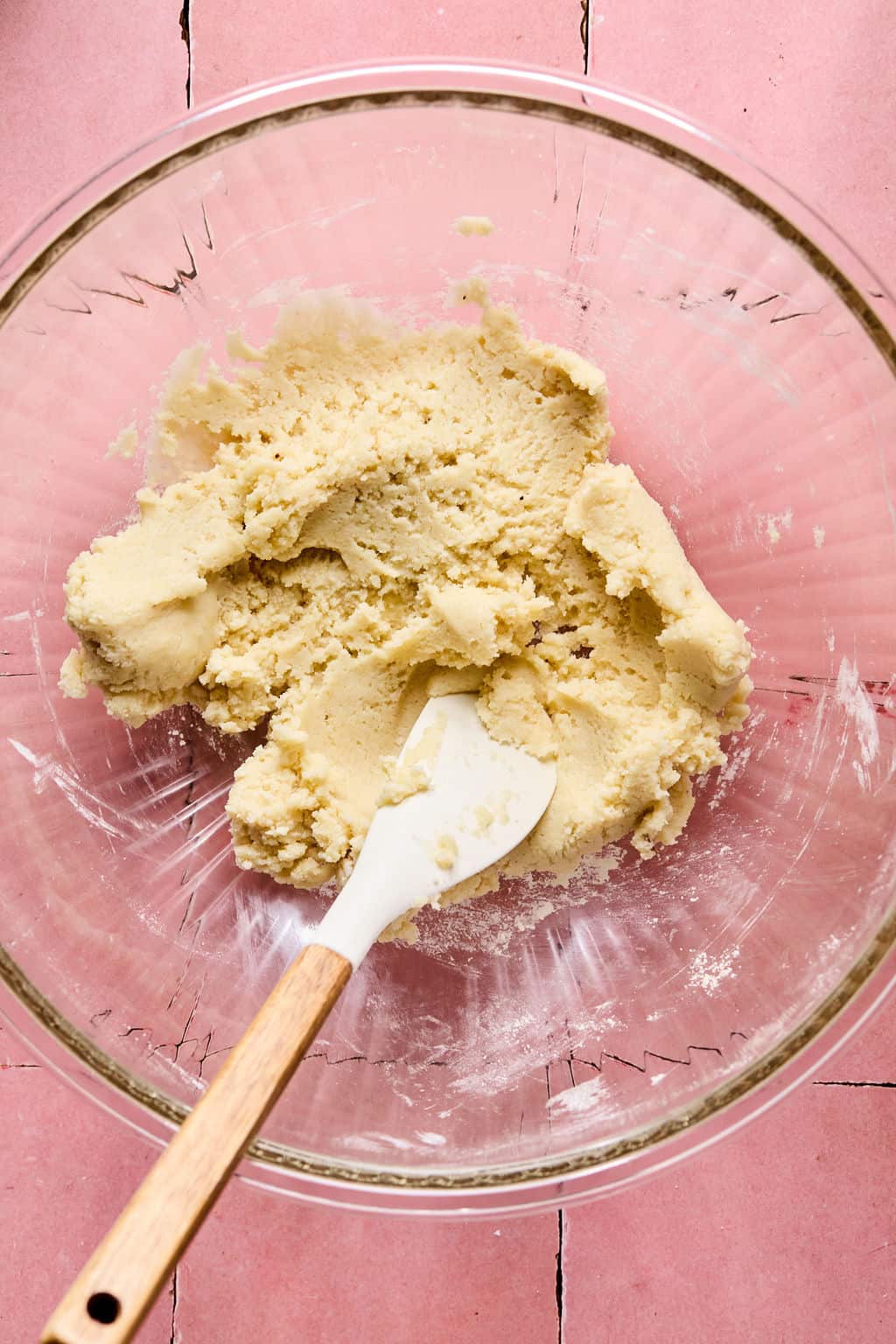wet and dry ingredients combined in large bowl