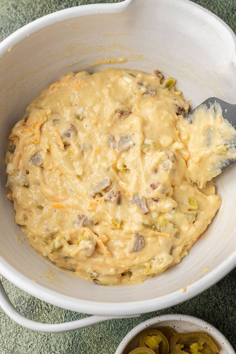 Biscuit batter in bowl