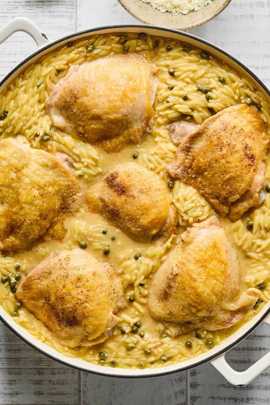 Adding chicken back to pan