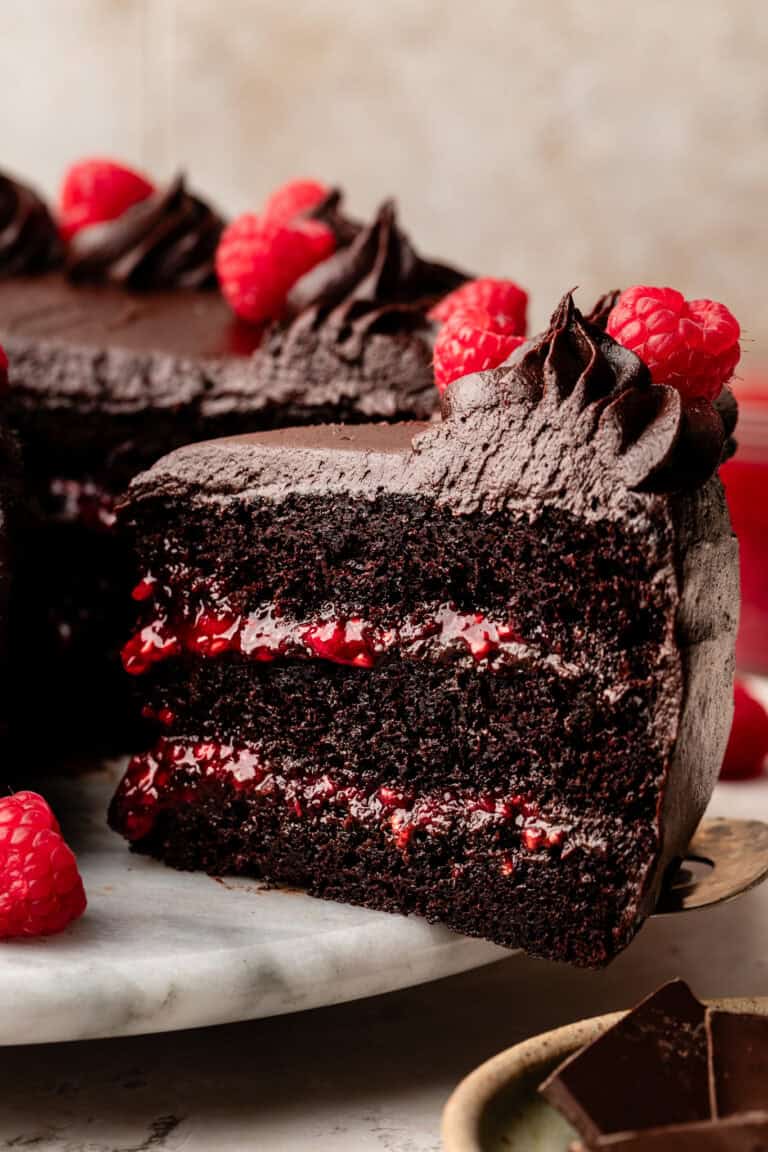 Chocolate Raspberry Layer Cake - Erin Lives Whole