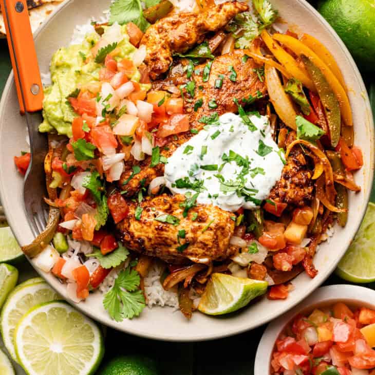 Sheet Pan Chicken Fajita Bowls