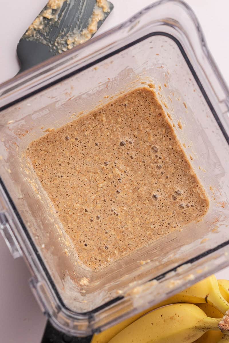 All ingredients besides the chocolate chips blended in blender.