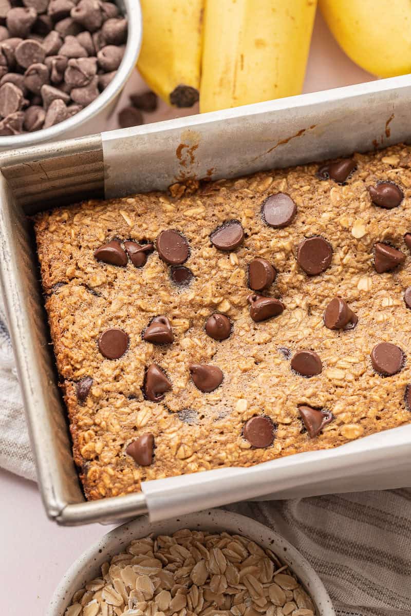Blender Banana Bread baked in pan.