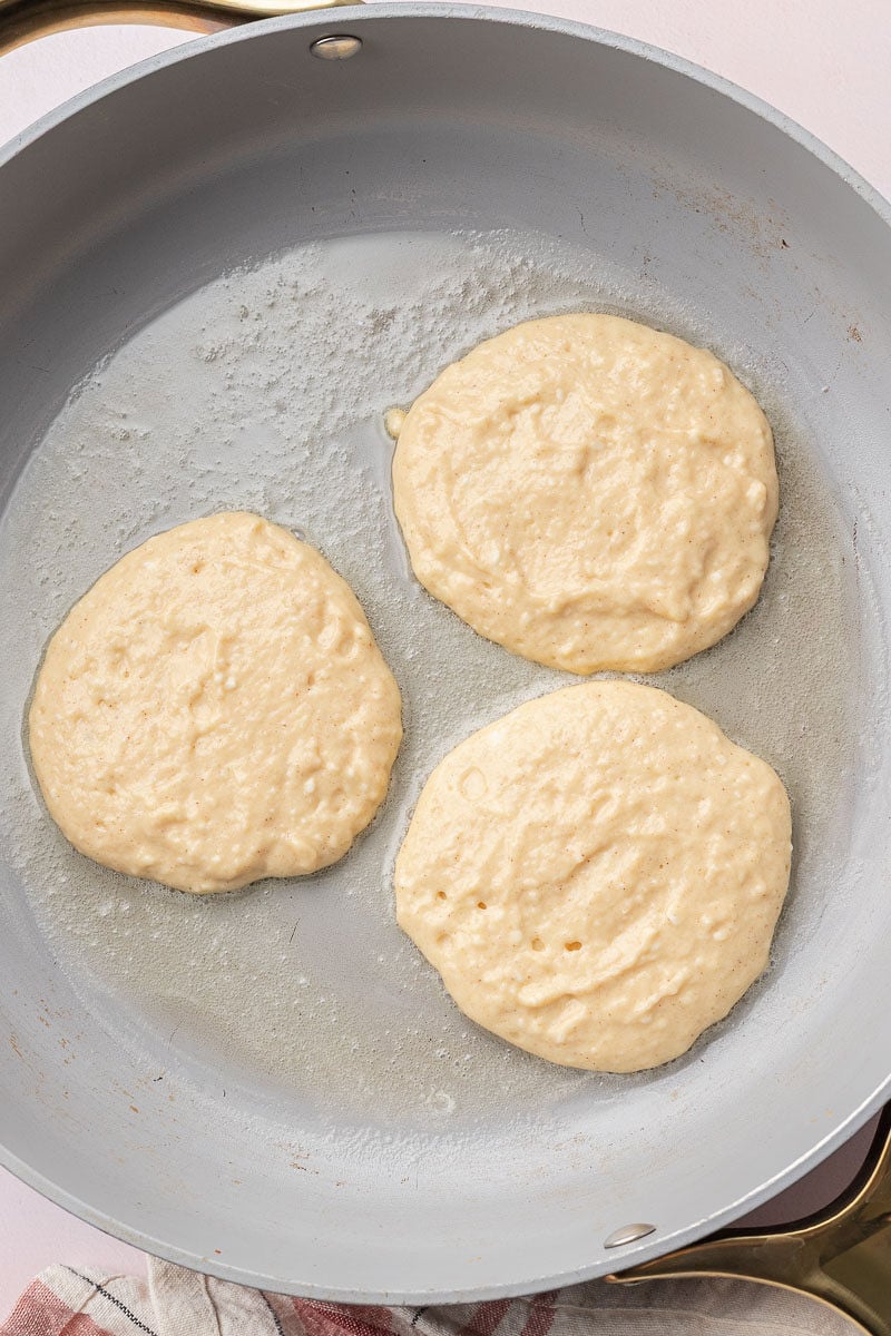 High Protein Pancakes in large skillet.