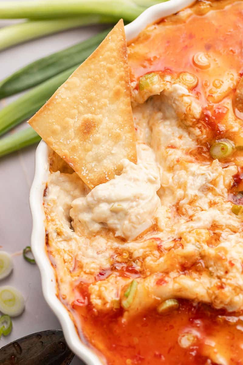 Crab Rangoon Dip with chip.