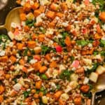 fall farro kale salad on trayw