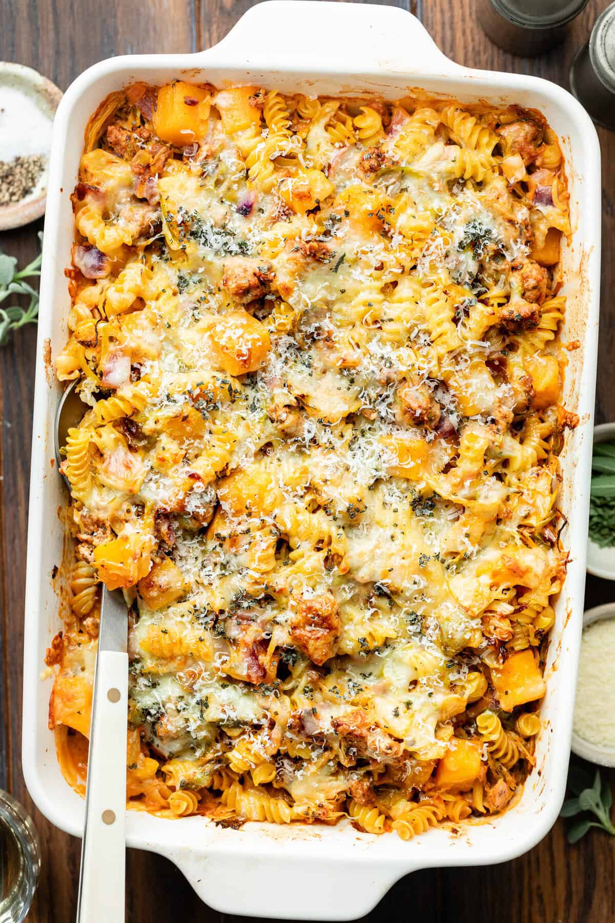 butternut squash pasta bake with cheese