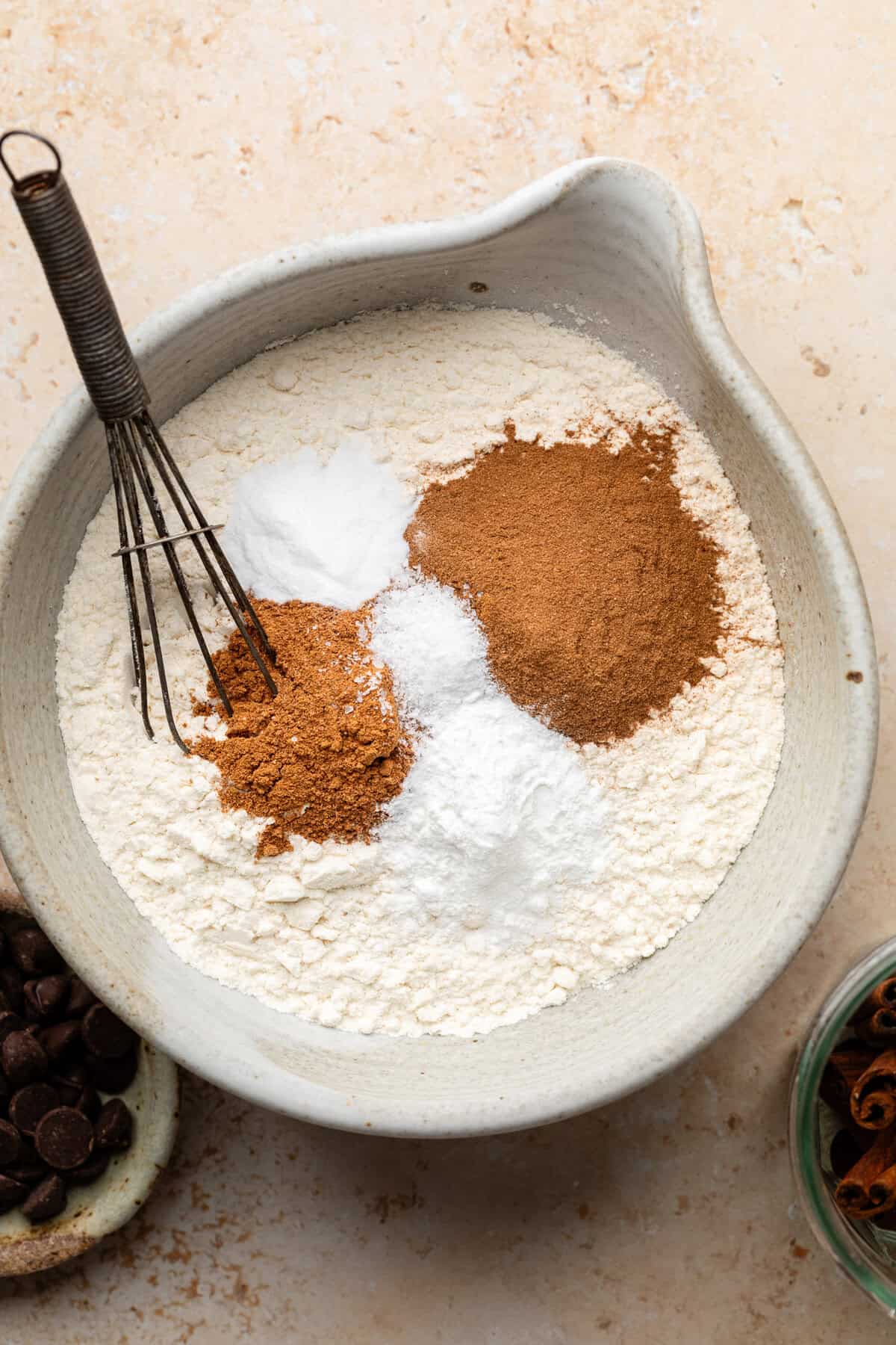 dry ingredients for pumpkin olive oil cake